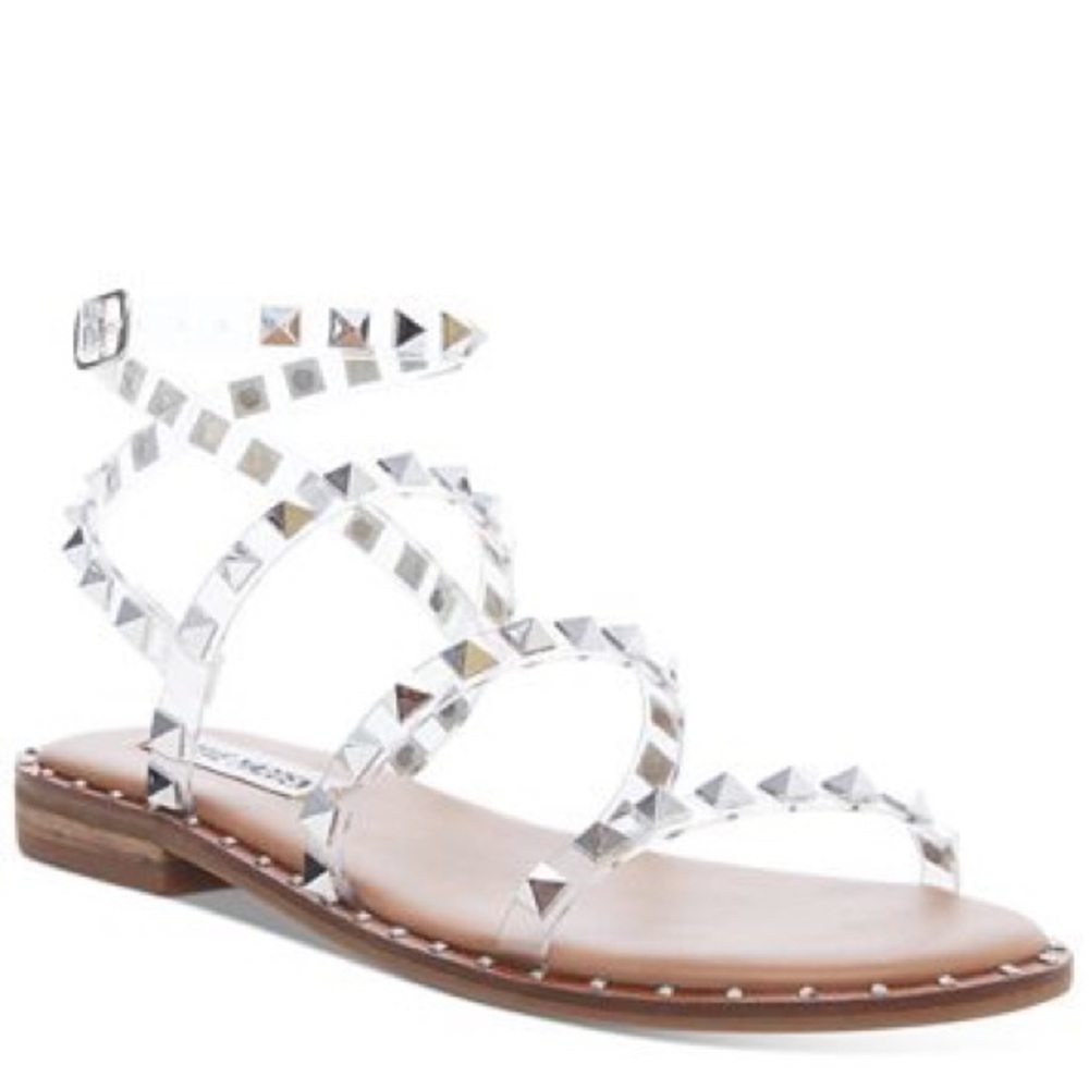 Steve Madden Travel Rock Stud Flat Sandal size 8